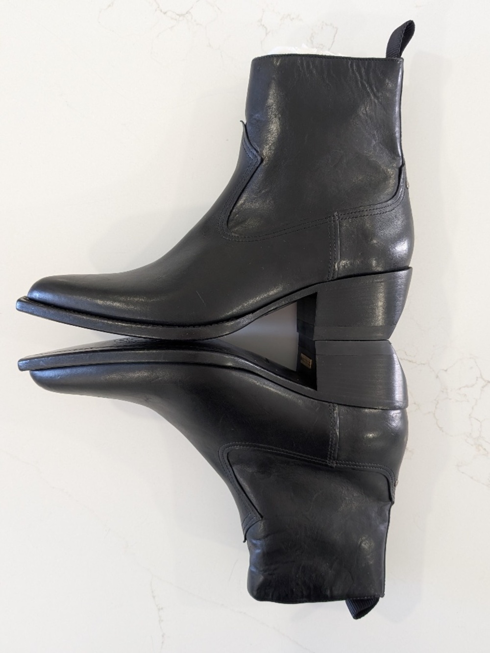 GOLDEN GOOSE Debbie Black Leather Western Ankle Boots Size 40 NWB Made In Italy - Picture 6 of 16